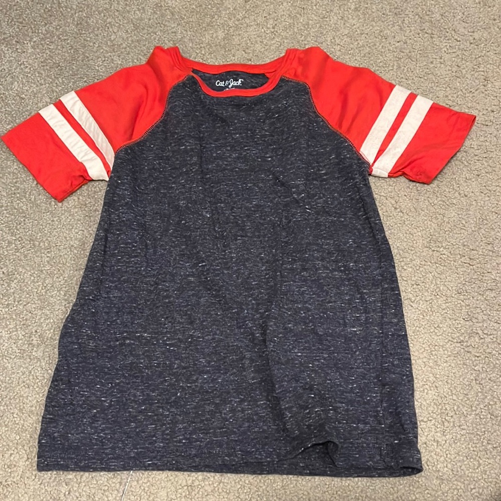 Boys Medium Blue and Red Baseball T-shirt Cat & Jack